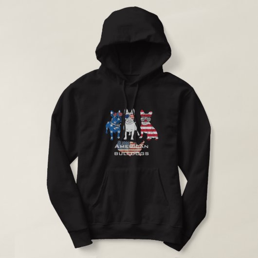 Aangepersonaliseerde Funny American Bulldogs gewel Hoodie (Design voorkant)