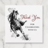 Aangepersonaliseerde galoping Horse Birthday Harte Bedankjes Labels (Voorkant)