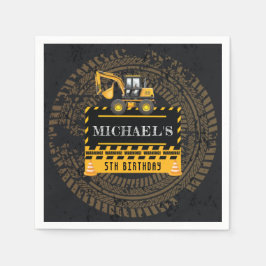 Aangepersonaliseerde geboortedag onder bouw servet