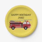 Aangepersonaliseerde Gele Rode Vuurvechtpartij Papieren Bordje (Voorkant)