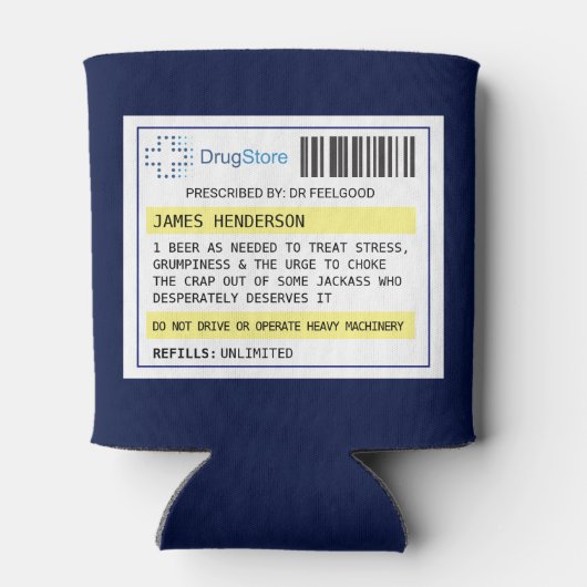 Aangepersonaliseerde grappige bier/cider/andere re blikjeskoeler (Achterkant)