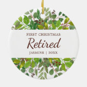 Aangepersonaliseerde Greenery Keramisch Ornament (Achterkant)