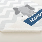 Aangepersonaliseerde grijze marine Blue Chevron El Sherpa Deken (3/4)