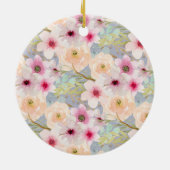 Aangepersonaliseerde Heilige Communie Floral Cross Keramisch Ornament (Achterkant)