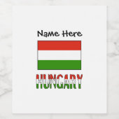 Aangepersonaliseerde Hongaarse en Hongaarse vlag Wijn Etiket (Enkel label)