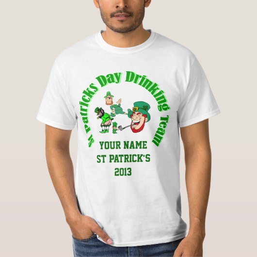 Aangepersonaliseerde Ierse St Patrick's day T-shirt (Voorkant)