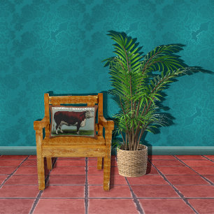 Aangepersonaliseerde illustratie van de Koe van H Decoratief Kussen