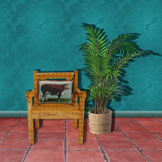 Aangepersonaliseerde  illustratie van de Koe van H Decoratief Kussen (Creator heeft geüpload)