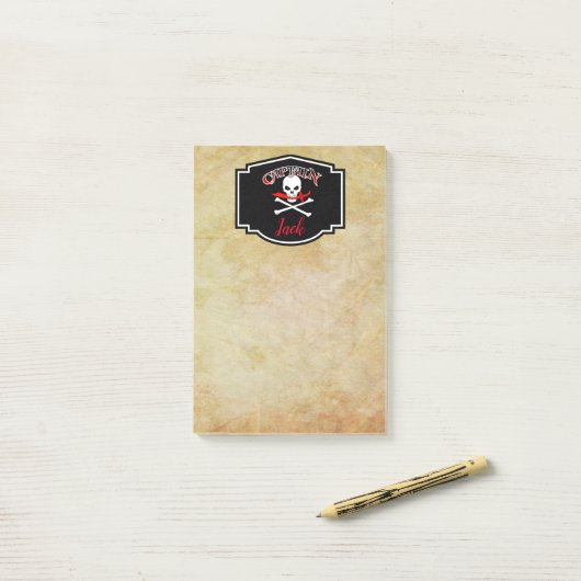 Aangepersonaliseerde Jolly Roger (Cutlass) Post-it Post-it® Notes (Op bureau)