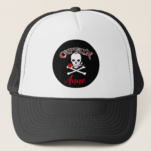 Aangepersonaliseerde Jolly Roger (Roos) Trucker Ha Pet (Voorkant)