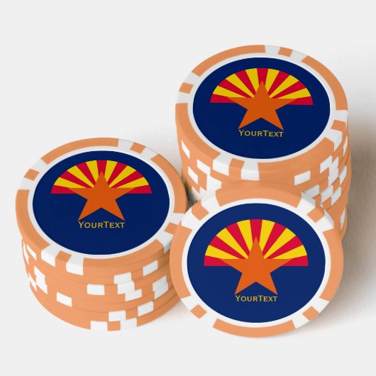 Aangepersonaliseerde Jouw tekst Arizona State Flag Poker Chips (Opstapeling)