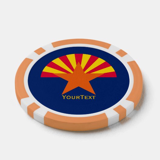 Aangepersonaliseerde Jouw tekst Arizona State Flag Poker Chips (Enkel)