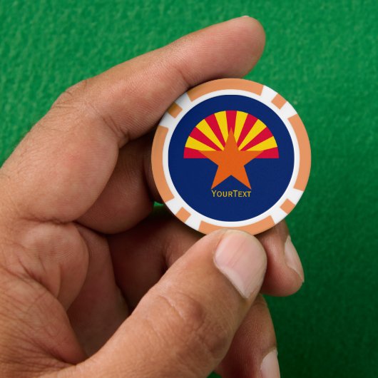 Aangepersonaliseerde Jouw tekst Arizona State Flag Poker Chips (Hand)
