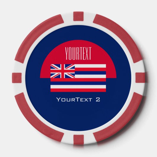 Aangepersonaliseerde Jouw tekst Hawaii-staatsvlag  Poker Chips (Voorkant)
