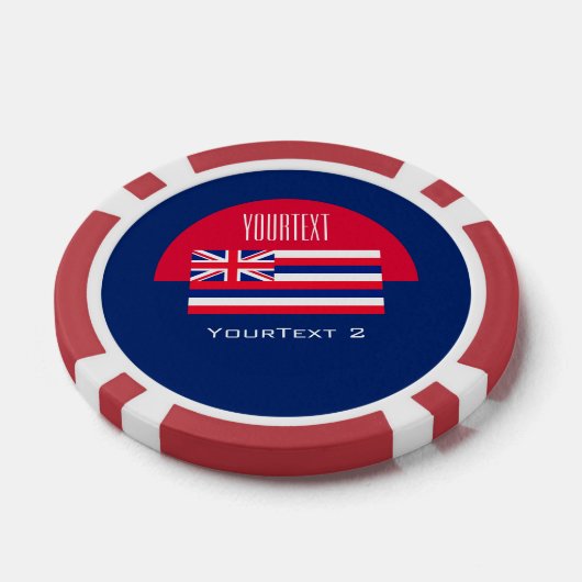 Aangepersonaliseerde Jouw tekst Hawaii-staatsvlag  Poker Chips (Enkel)