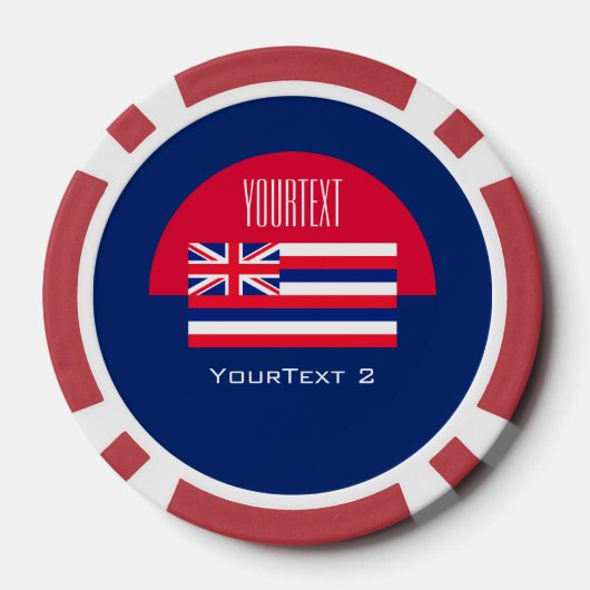 Aangepersonaliseerde Jouw tekst Hawaii-staatsvlag  Poker Chips (Achterkant)