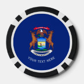 Aangepersonaliseerde Jouw tekst Michigan State Fla Poker Chips (Achterkant)
