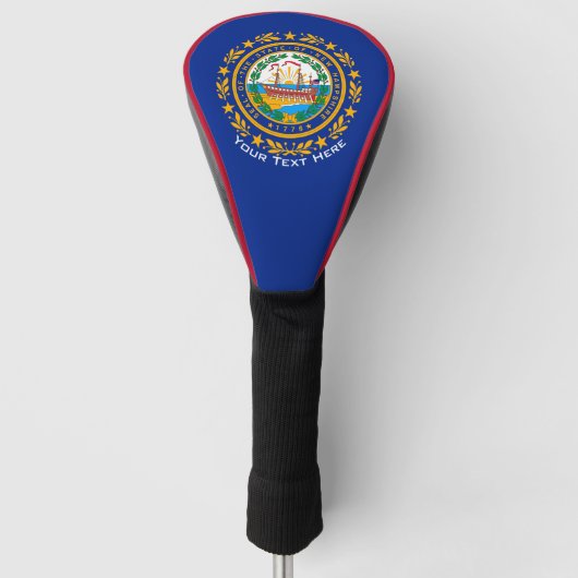 Aangepersonaliseerde Jouw tekst New Hampshire Stat Golfheadcover (Voorkant)