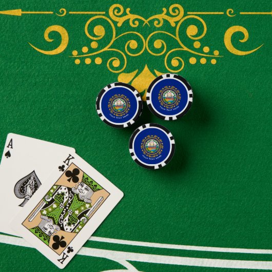 Aangepersonaliseerde Jouw tekst New Hampshire Stat Poker Chips (Pokertafel (Stack))