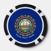 Aangepersonaliseerde Jouw tekst New Hampshire Stat Poker Chips (Achterkant)