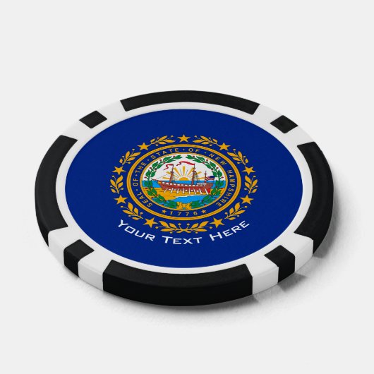 Aangepersonaliseerde Jouw tekst New Hampshire Stat Poker Chips (Enkel)