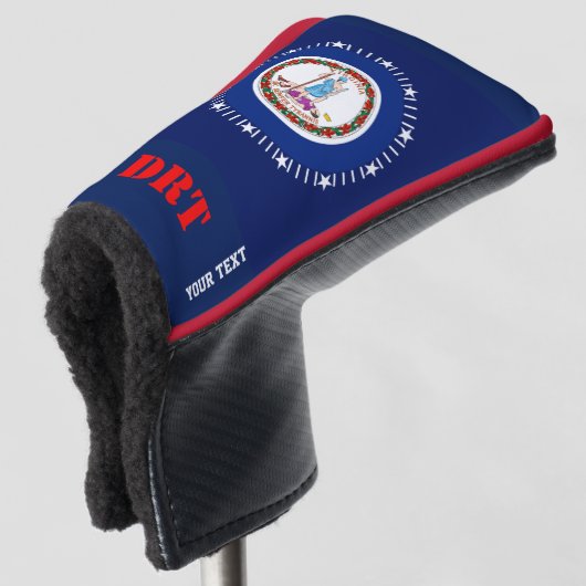 Aangepersonaliseerde Jouw tekst Virginia State Fla Golfheadcover (3/4 voorkant)