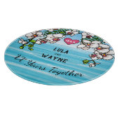 Aangepersonaliseerde Jubileum Tropische Beach Orch Snijplank (Hoek)