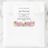 Aangepersonaliseerde kaarsetiketten Floral Scent R Vierkante Sticker (Tas)