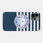 Aangepersonaliseerde kapitein Nautical Anchor Boat Case-Mate iPhone Case (Achterkant (horizontaal))