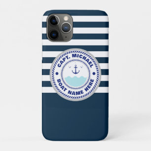Aangepersonaliseerde kapitein Nautical Anchor Boat Case-Mate iPhone Case