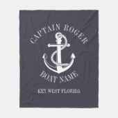 Aangepersonaliseerde kapitein Nautical Anchor Boat Fleece Deken (Voorkant)