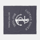 Aangepersonaliseerde kapitein Nautical Anchor Boat Fleece Deken (Voorkant (Horizontaal))