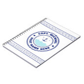 Aangepersonaliseerde kapitein Nautical Anchor Boat Notitieboek (Linkerzijde)