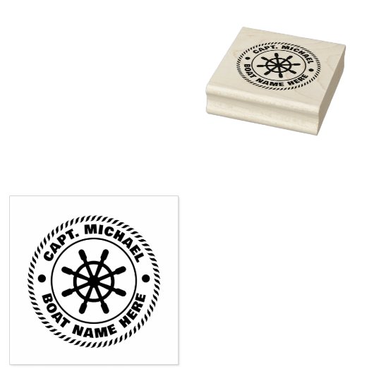 Aangepersonaliseerde kapitein Nautical Anchor Boat Rubberstempel (Gestempeld)