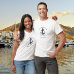 Aangepersonaliseerde kapitein Nautical Anchor Boat T-shirt<br><div class="desc">Een nautisch ontwerp met een anker,  gepersonaliseerd met de naam van de kapitein,  de naam van het vaartuig en de locatie van het vaartuig. Ontworpen door: Thisnotme©</div>