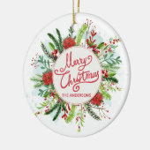 Aangepersonaliseerde kerstversiering keramisch ornament (Links)