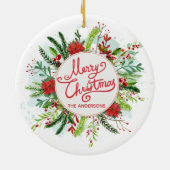 Aangepersonaliseerde kerstversiering keramisch ornament (Achterkant)