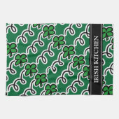 Aangepersonaliseerde keukenhanddoek met een gelukk (Horizontaal)