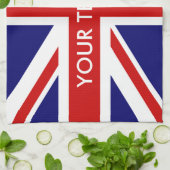 Aangepersonaliseerde keukenhanddoek onder Britse v (Gevouwen)