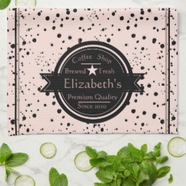 Aangepersonaliseerde keukenhanddoek voor koffiewin