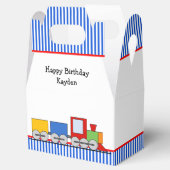 Aangepersonaliseerde kleurrijke reisavontuurbox bedankdoosjes (Geopend)