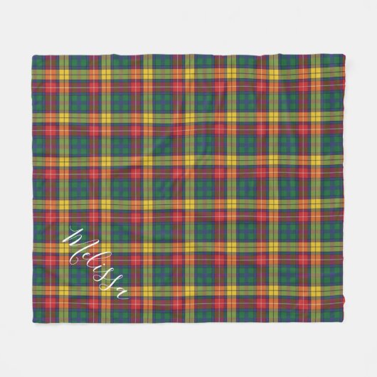 Aangepersonaliseerde lan Buchanan Pset Tartan Fleece Deken (Voorkant (Horizontaal))
