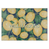 Aangepersonaliseerde Lemons Navy Blue Snijplank (Voorkant)