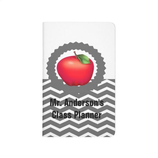 Aangepersonaliseerde leraren Gray Chevron Apple Pl Journal (Voorkant)