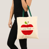 Aangepersonaliseerde lerarenappel tote bag (Voorkant (product))