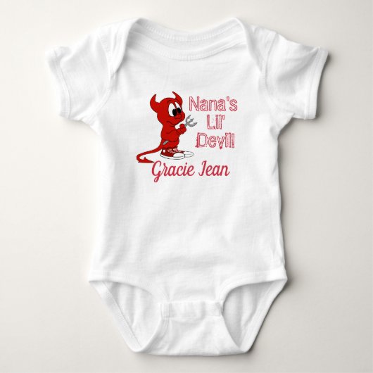 Aangepersonaliseerde Lil Devil van Nana met Cute D Romper (Voorkant)