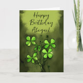 Aangepersonaliseerde Luck van de Ierse Clovers Bir Kaart (Voorkant)