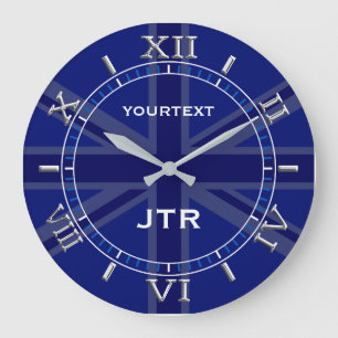 Aangepersonaliseerde marine Blu Union Jack Britse  Grote Klok