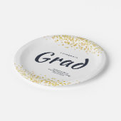 Aangepersonaliseerde marine / Gold School Gradupar Papieren Bordje (Gekanteld)