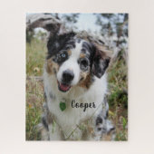 Aangepersonaliseerde Merle Australian Shepherd Pup Legpuzzel (Verticaal)